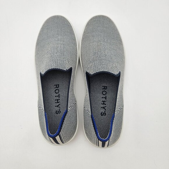 Rothys The Original Slip On Anchor Knit Blue Slip On Sneaker Womens Size 8.5 - Picture 3 of 7